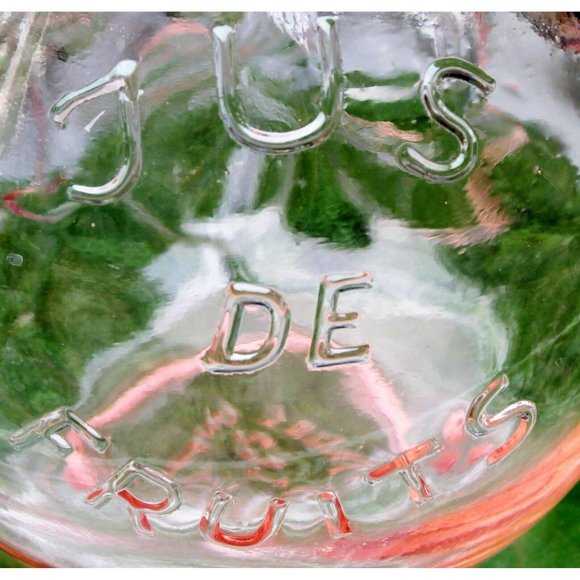 Jus de Fruits Casadis Milano Italy Pink Glass Bottle Decanter Stopper 1/2 Gallon - Picture 5 of 11